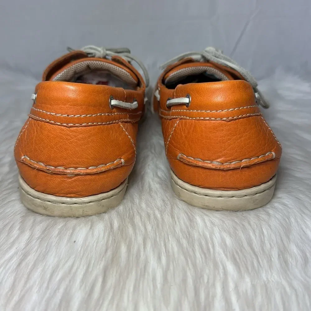 Born Men's Orange‎ Leather Boat Shoes Sz 12